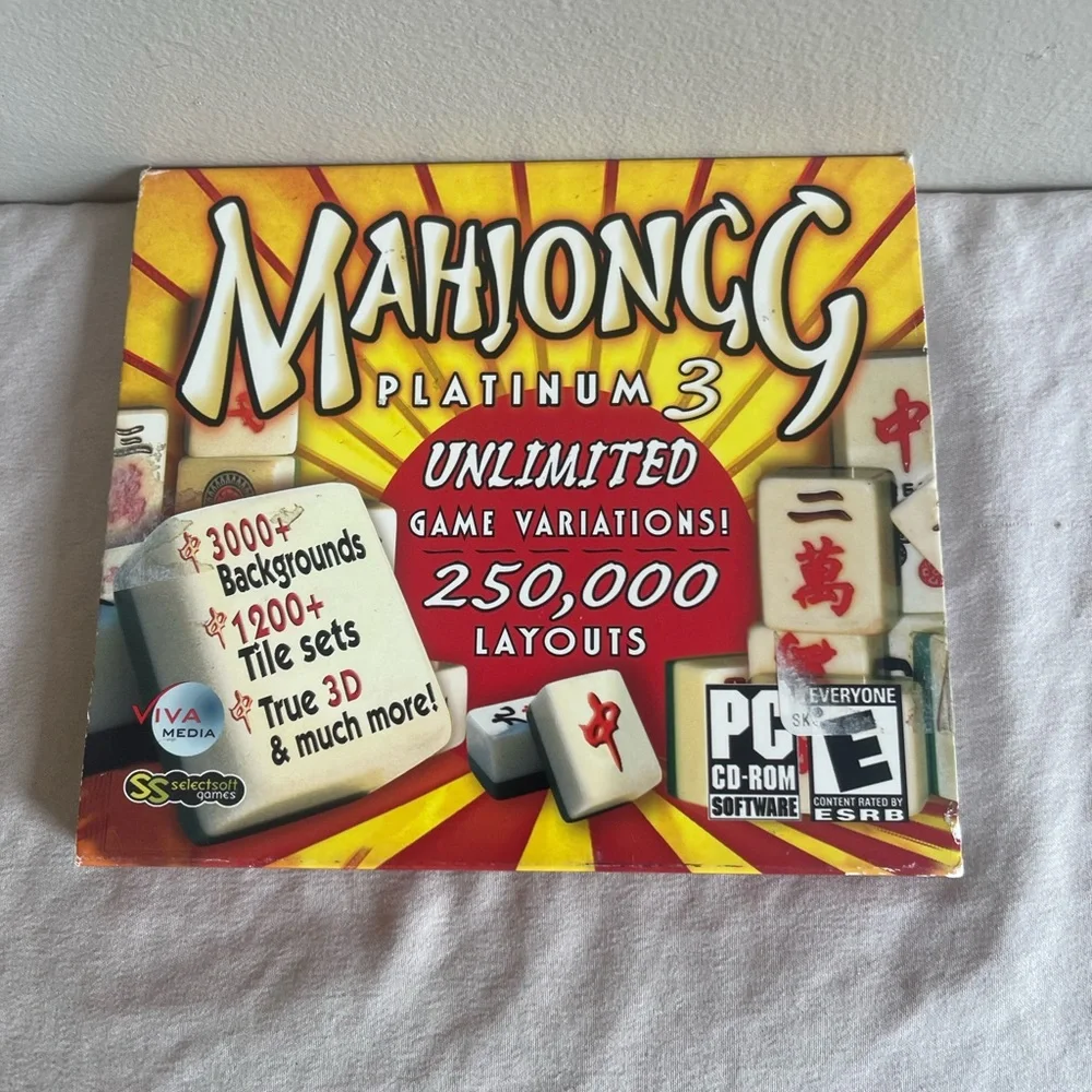 ⭐️ Mahjongg Platinum 3 PC Game Unlimited Variations CD-ROM Software 2008